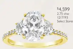 Charm Diamond Jenny Packham Lab Grown 2.75CTW Oval Shaped Diamond Bridal Ring 18K Yellow Gold offer