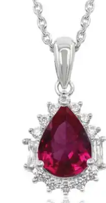 Charm Diamond Sterling Silver Created Ruby & Created White Sapphire 18 Pendant offer