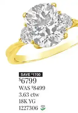 Charm Diamond Above Love Lab Grown 3.63CTW Elongated Radiant Diamond Ring in 18K Yellow Gold offer