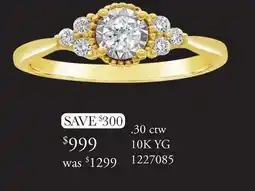 Charm Diamond Glacier Fire Canadian 0.30CTW Diamond Bridal Ring in 10K Yellow Gold offer