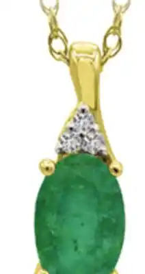 Charm Diamond 10K Yellow Gold Emerald & Diamond 18 Pendant offer