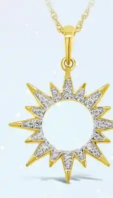 Charm Diamond 10K Yellow Gold Diamond Sun Pendant offer