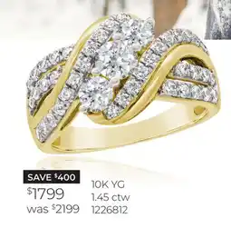 Charm Diamond New Brilliance Lab Grown 1.45CTW Diamond Fashion Ring in 10K Yellow Gold offer