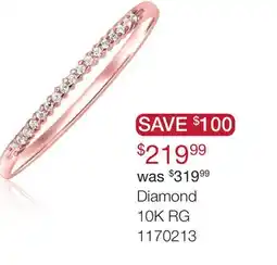 Charm Diamond Diamond 10K RG Ring Diamond Stackable offer