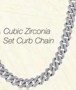 Charm Diamond Sterling Silver Cubic Zirconia 20 Set Curb Chain offer
