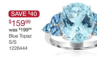 Charm Diamond Blue Topaz S/S offer
