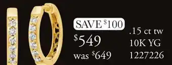 Charm Diamond 15 ct tw 10K YG offer