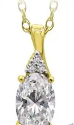 Charm Diamond 10K Yellow Gold White Topaz & Diamond 18 Pendant offer