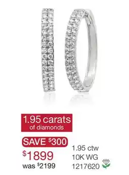 Charm Diamond 1.95 ctw 10K WG Diamond Hoop offer