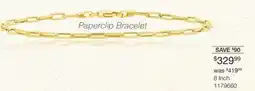 Charm Diamond 10K Yellow Gold 8 3.2mm Paper Clip Bracelet offer