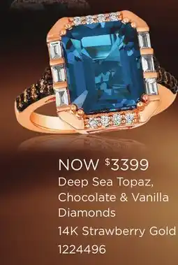 Charm Diamond Le Vian 14K Rose Gold Deep Sea Blue Topaz Diamonds Ring offer