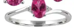 Charm Diamond 10K White Gold Pink Tourmaline & Diamond Ring offer