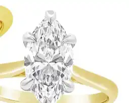Charm Diamond New Brilliance Lab Grown 2.00CT Marquise Diamond Ring in 14K Yellow Gold offer
