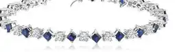 Charm Diamond Sterling Silver Created Blue Sapphire and Created White Sapphire Bracelet offer