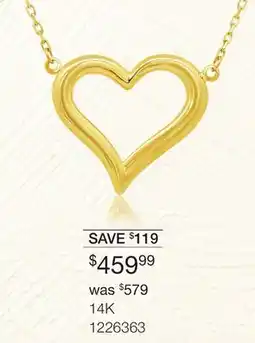 Charm Diamond 14K Yellow Gold 18 Heart Pendant offer