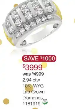 Charm Diamond 10K White and Yellow Gold Lab Grown 2.94CTW Diamond Band offer