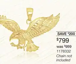 Charm Diamond 10K Yellow Gold Eagle Pendant offer