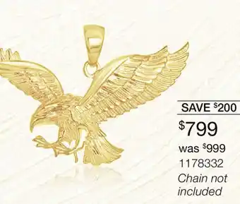 Charm Diamond 10K Yellow Gold Eagle Pendant offer