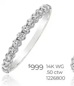 Charm Diamond New Brilliance Lab Grown 0.50CTW Diamond Band in 14K White Gold offer