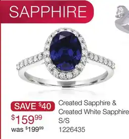 Charm Diamond Sterling Silver Created Blue & White Sapphire Ring offer