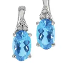 Charm Diamond 10K White Gold Blue Topaz & Diamond Earrings offer