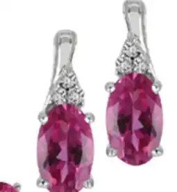 Charm Diamond 10K White Gold Pink Tourmaline & Diamond Earrings offer