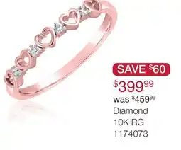 Charm Diamond 10K Rose Gold Diamond Heart Stackable Ring offer