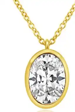 Charm Diamond New Brilliance Lab Grown 1.00CT Oval Shaped Diamond Pendant in 10K Yellow Gold offer