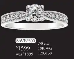 Charm Diamond Glacier Fire 10K White Gold Canadian 0.50CTW Diamond Bridal Ring offer