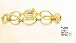 Charm Diamond Lab Grown 0.29CTW Diamond Link Bracelet in 18K Yellow Gold Vermeil offer