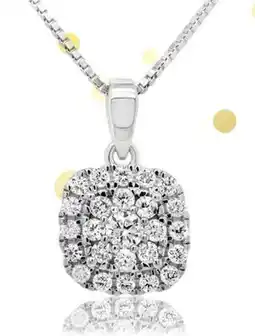 Charm Diamond New Brilliance Sterling Silver Lab Grown 0.32CTW Diamond Cushion Shaped Pendant offer
