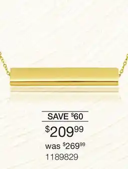 Charm Diamond 10K Yellow Gold 18 Gold Bar Necklace offer