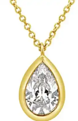 Charm Diamond New Brilliance Lab Grown 1.00CT Pear Shaped Diamond Pendant in 10K Yellow Gold offer