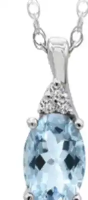 Charm Diamond 10K White Gold Aquamarine & Diamond 18 Pendant offer