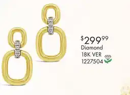 Charm Diamond Lab Grown Diamond Geometric Earrings in 18K Yellow Gold Vermeil offer