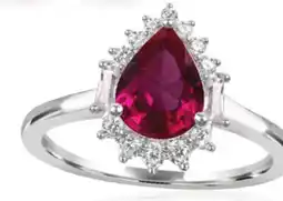 Charm Diamond Sterling Silver Created Ruby & Created White Sapphire Ring offer