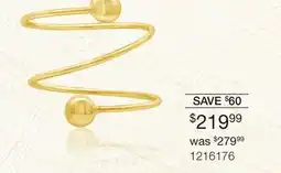 Charm Diamond 10K Yellow Gold Corkscrew Ball Ring offer