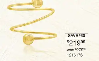 Charm Diamond 10K Yellow Gold Corkscrew Ball Ring offer