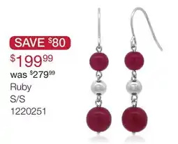 Charm Diamond Sterling Silver Ruby Bead Drop Earrings offer