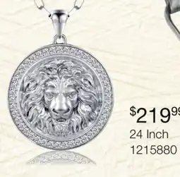 Charm Diamond Sterling Silver Cubic Zirconia Lion 24 Pendant offer