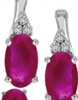 Charm Diamond 10K White Gold Ruby & Diamond Earrings offer