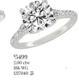Charm Diamond Above Love Lab Grown 2.00CTW Diamond Bridal Ring in 18K White Gold offer