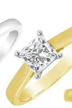 Charm Diamond New Brilliance 14K Yellow Gold Lab Grown 1.00CT Princess Cut Diamond Ring offer