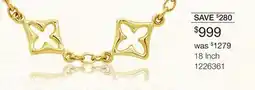 Charm Diamond 10K Yellow Gold 18 Clover Link Necklace offer