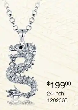 Charm Diamond Sterling Silver Cubic Zirconia Dragon 24 Pendant offer