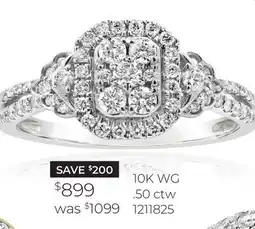 Charm Diamond New Brilliance 10K White Gold Lab Grown 0.50CTW Diamond Fashion Ring offer