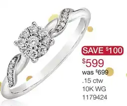 Charm Diamond 10K White Gold 0.15CTW Diamond Promise Ring offer