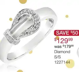 Charm Diamond Diamond Fashion Buckle Ring in Sterling Silver offer