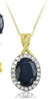 Charm Diamond 10K Yellow Gold Sapphire and Diamond Infinity Pendant offer