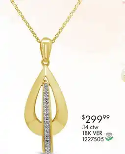 Charm Diamond Lab Grown 0.14CTW Diamond Pendant in 18K Yellow Gold Vermeil offer